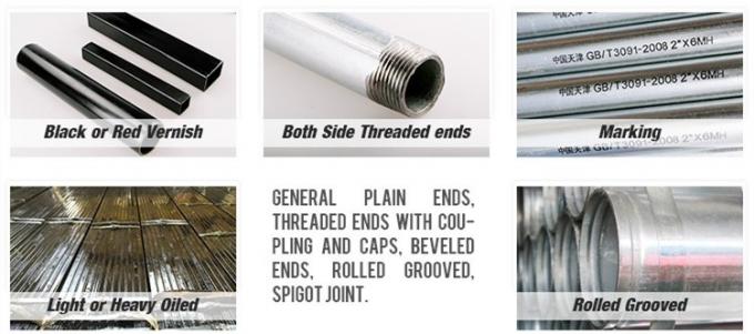 Manufacturer ERW Welded Steel Pipe Iron Black Tube Gi Galvanized Steel Pipe For Construction 9