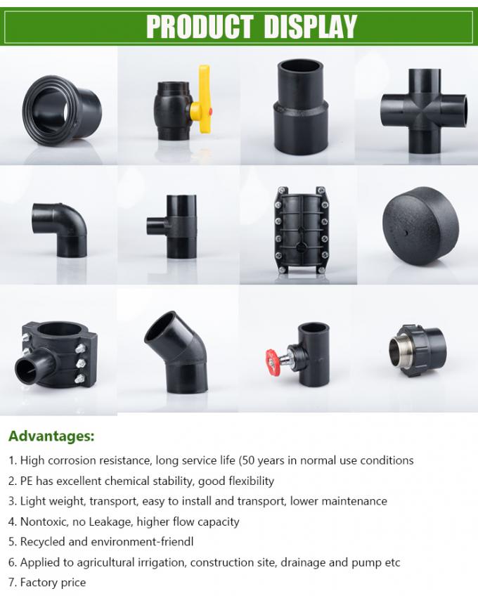 Discount HDPE Butt Welding Fitting Four Way Reducing Cross Tee Pipe Fitting 4