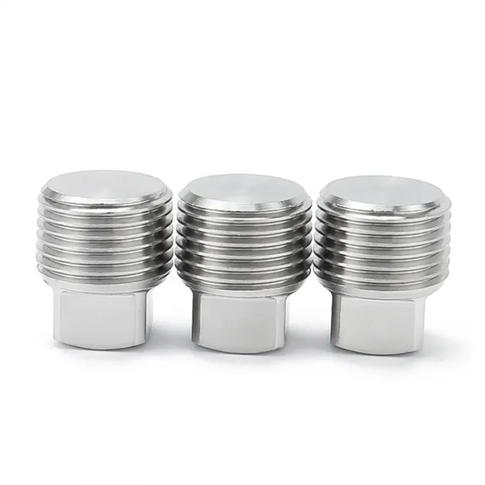 METAL High Quality 304 Stainless Steel Pipe Fitting Solid Square Head Plug 1/2/3/4/6 Points NPT1/2 2