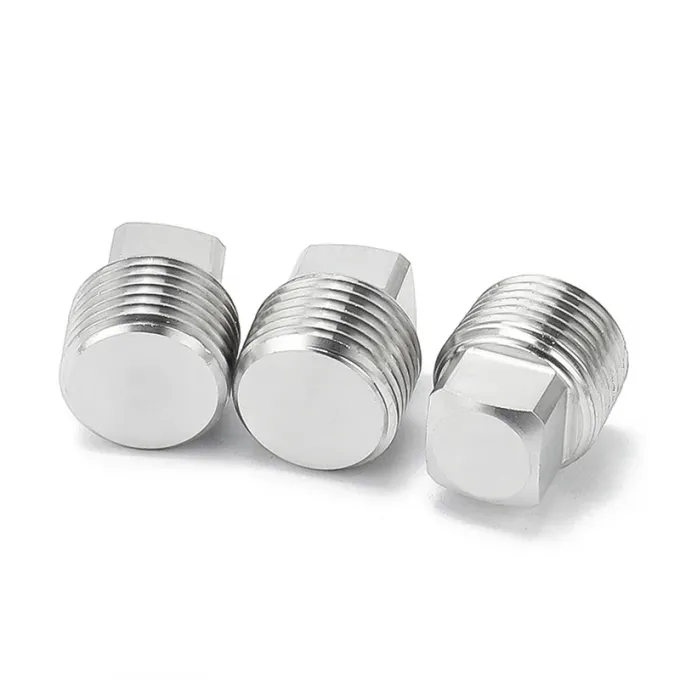 METAL High Quality 304 Stainless Steel Pipe Fitting Solid Square Head Plug 1/2/3/4/6 Points NPT1/2 3
