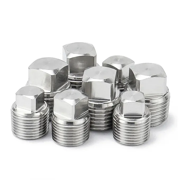 METAL High Quality 304 Stainless Steel Pipe Fitting Solid Square Head Plug 1/2/3/4/6 Points NPT1/2 4