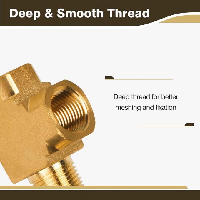Concentric Or Eccentric THD Tee Brass Alloy 1/2"-4" - For Pipe System Adaptations In Industrial Plumbing And Process Lines 5