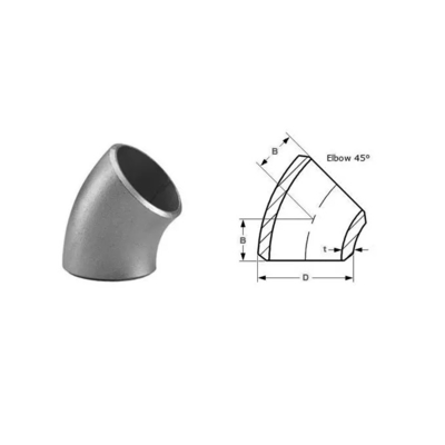 Long Radius 45 Degree Elbow 1" S-10S ASME-B16.9 ASTM A403WP S31254 Seamless