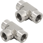 304 Stainless Steel Forged Tee 1/8" NPT Female x 1/8" NPT Female x 1/8" NPT Female T-fitting 3 Ways Connector