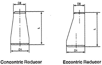 ASME / ANSI B16.9 ASME SB381 / B363 Titanium Gr2 Concentric Eccentric Reducer Sch40 6"X5" Pipe Fittings