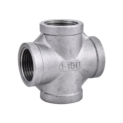 stainless steel ss304 ss316 pipe fitting 4 way tees forging female thread bsp cross