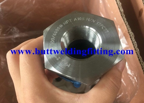 Silver NPT PSI Hexagonal Forged Pipe Fittings 2" X 1" With API / CE