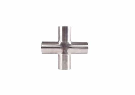 Joint Connector Sanitary Stainless Steel 304 316L Pipe Fittings Butt Welding Cross 4 Way Cross