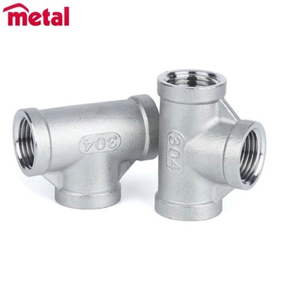 Sanitary Stainless Steel 304 Butt Weld Fittings 1 - 1/2" Sch160 Thread Tee