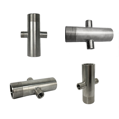 Sanitary Fittings SUS316L 1/2"-12" Connector Duplex Butt Weld Pipe Cross Adaptor