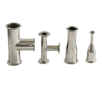 DIN25 tri clamp Tee with quick connection fitting for stainless steel pipes in food industry