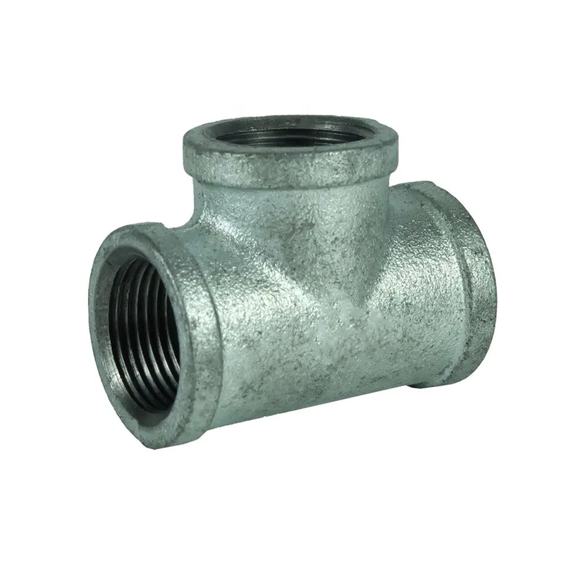 Threaded Reducing Tee Galvanized Malleable Cast Steel Tee Stainless Steel Pipe Fittings