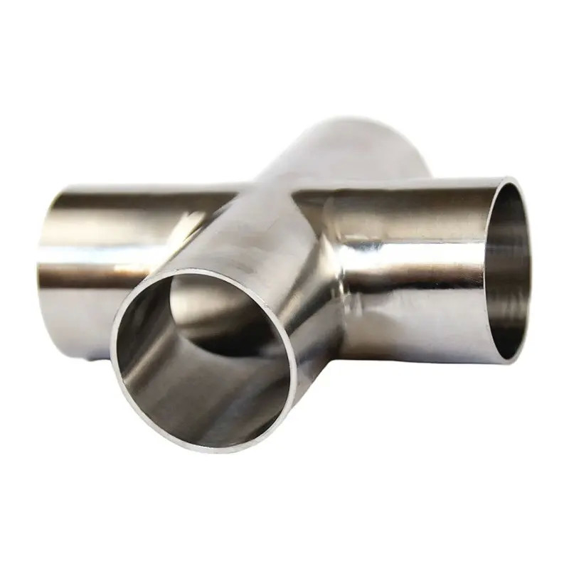 Joint Connector Sanitary Stainless Steel 304 316L Pipe Fittings Weld Tri Clamp Cross 4 Way Cross