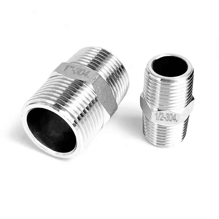 304 Stainless Steel 1 1.5 2 2.5 Extension Electroplating CP Nipple Joint Pipe Fitting