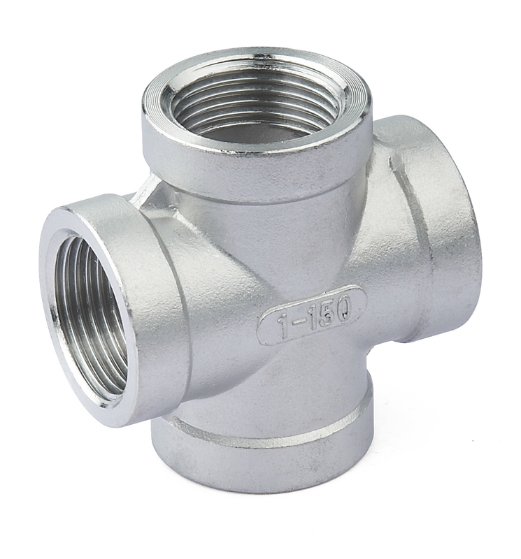 Stainless Steel ss304 ss316 pipe fitting 4 wayTtees Forged Fitting Threaded Cross