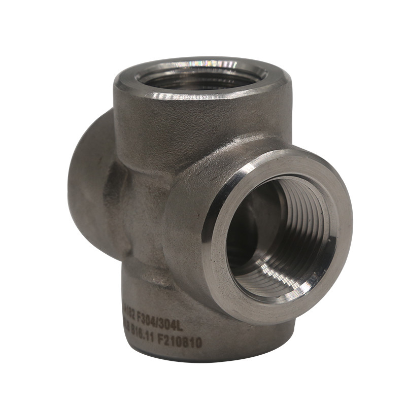 Joint Connector Sanitary Stainless Steel 304 316L Pipe Fittings Threaded Cross 4 Way Cross