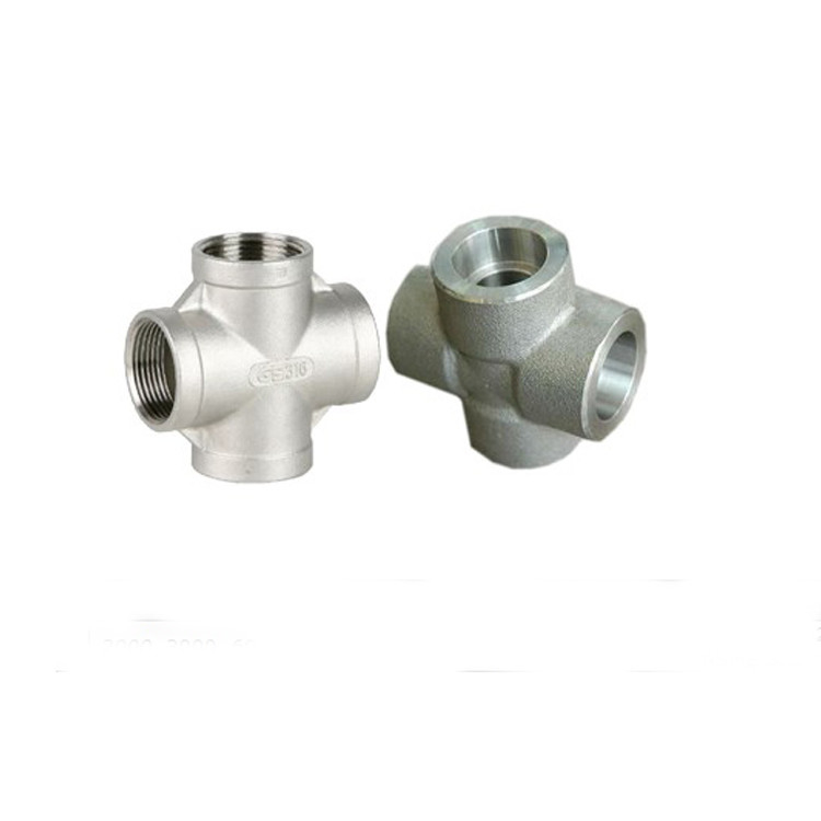 ASME B16.9 316H Stainless Steel Pipe Butt Weld Fittings Cross Tee DN15-DN1200