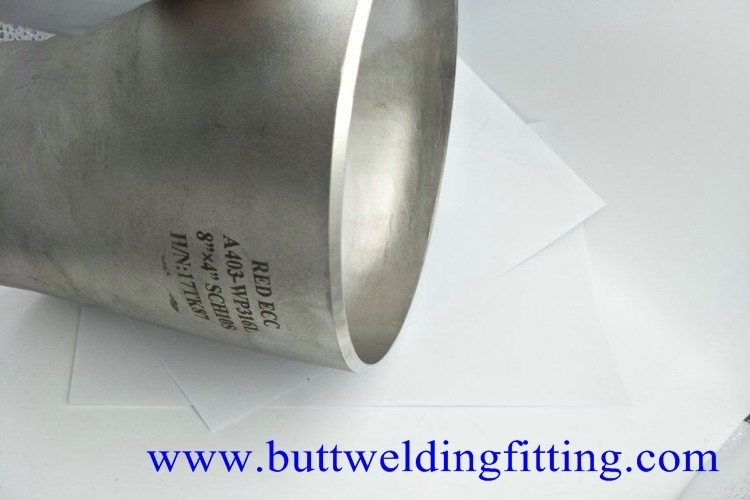 A403 WP316L Stainless steel Eccentric Reducer Butt Weld Fittings ASME B16.9 8''X4'' SCH10S