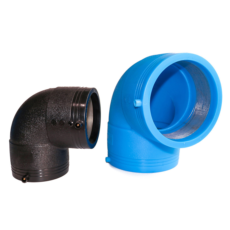 Pe 100 Hdpe Pipe Compression Fittings And Transition Fittings With Bend HDPE 50mm 315mm Butt Welding Reducer 90 Elbow