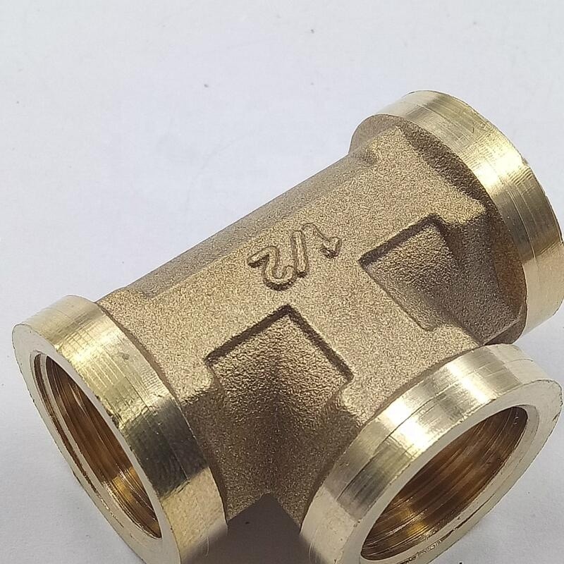 99% Copper Pipe Equal Tee Female NPT 3000# C70600 Brass Casting Pipe Brass Threaded Fittings