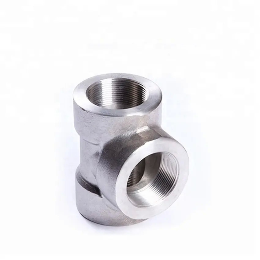 Stainless steel tee forged thread end tee threaded 3000 6000 2000 class pipe fitting ASME B16.11 forged NPT/BSP tee forg