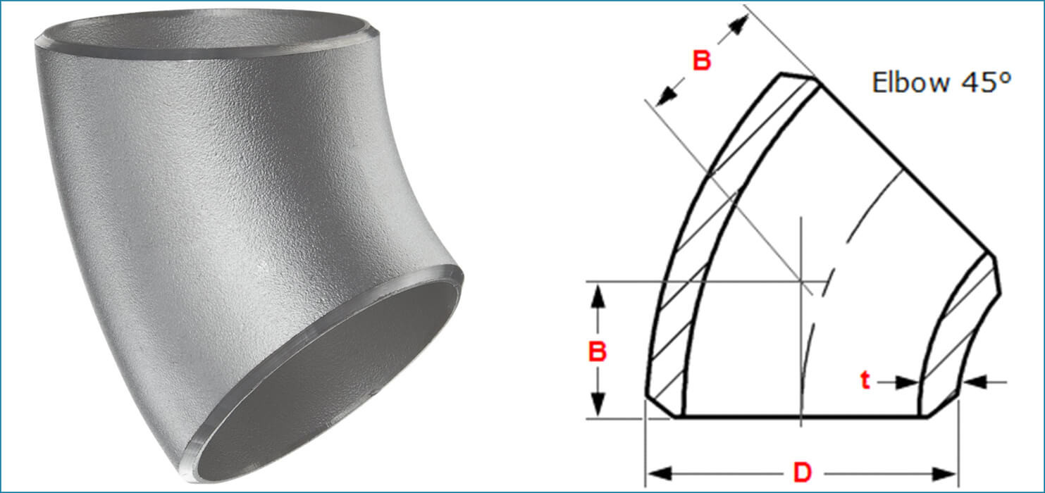 Super Austenitic Stainless Steel A403 WP904L STD 45 Degree Elbow Pipe Fitting 2