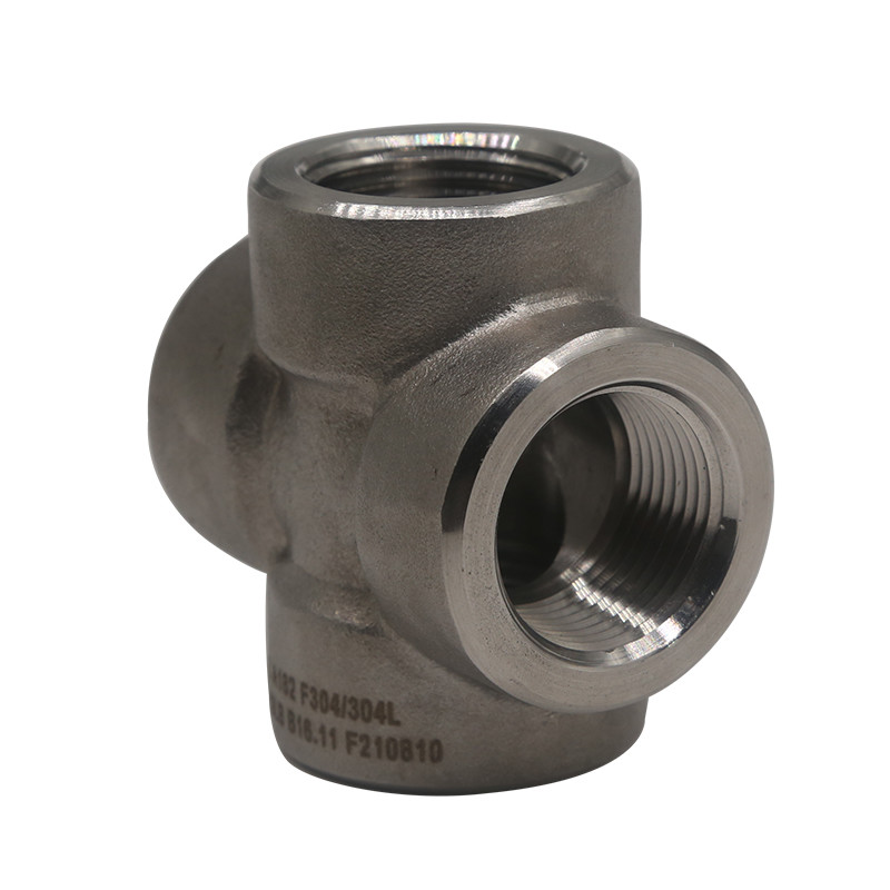 Joint Connector Sanitary Stainless Steel 304 316L Pipe Fittings Threaded Cross 4 Way Cross