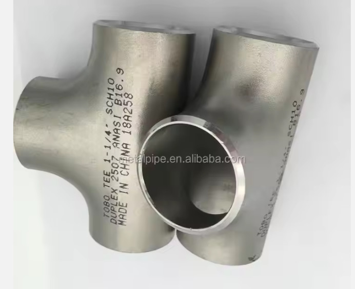 2'' SCH40 Pipe Fittings Tee Duplex Stainless Steel 2205 / UNS S31803 Equal / Reducing Tee