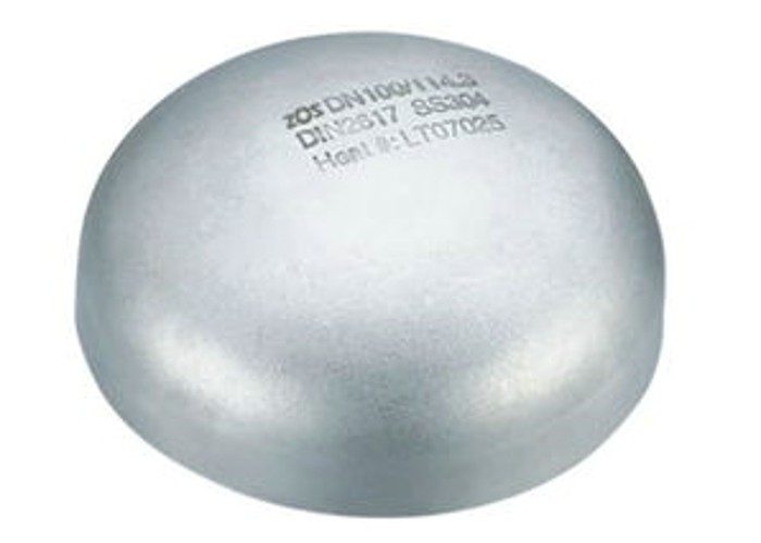 317L Material Stainless Steel Weld On Fittings Cap Silver Color Forged For Shipbuilding