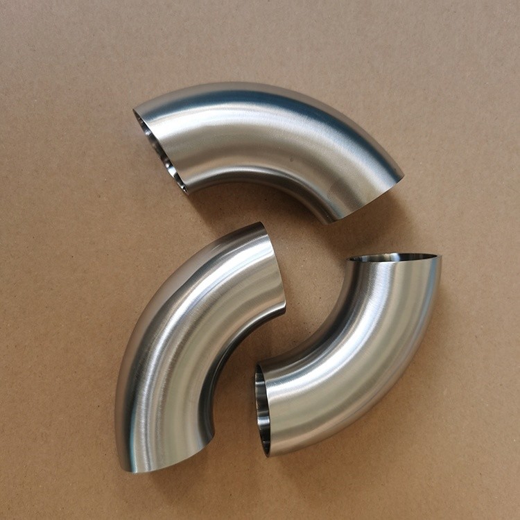 3A SMS DIN 304 316L Sanitary Stainless Steel Pipe Fitting 90 Degree Butt Welded Bends Pipe Elbow
