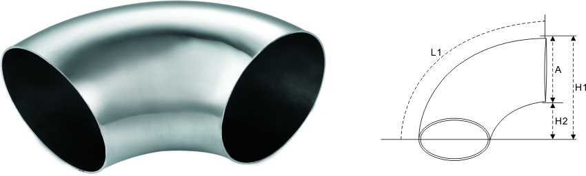 Factory Price Pipe Fitting Butt Weld Stainless Steel Bevel End Long Radius 90 Degree Elbow
