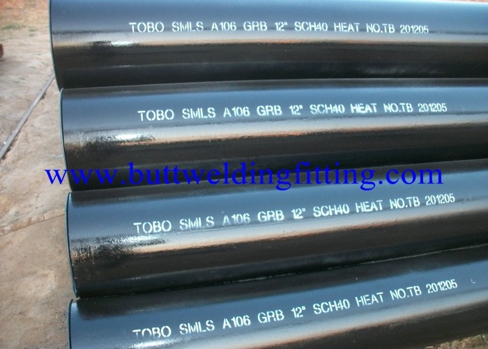 Black Painting API Carbon Steel Pipe 2m - 16m / Large Diameter Steel Tube