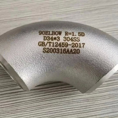 ASME B16.9 Stainless Steel 90 Degree Long Radius Elbow 304/316L Seamless Butt Weld Pipe Fitting