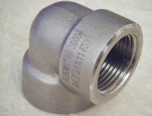 90 Degree LR Elbow Stainless Steel Pipe Fittings Forged Fittings Threaded Tube Connector