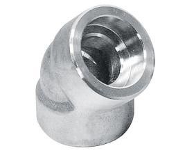 Stainless Steel 304/316 Elbow Pipe Fittings 45 Degree Socket Weld Long Radius Elbow Forged Fittings